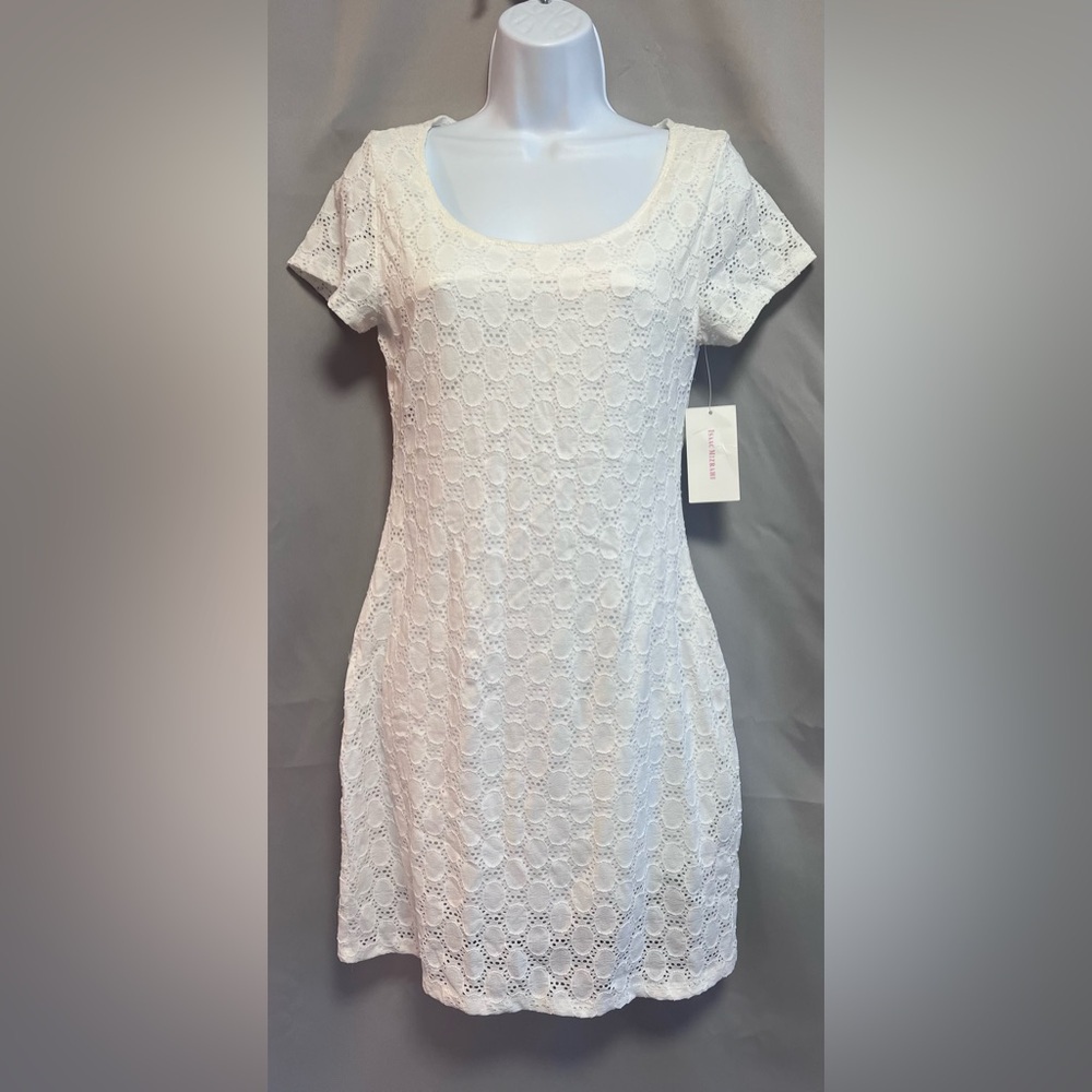 Isaac Mizrahi New York Circle Sexy Lace White Dress Women's Size Medium NWT